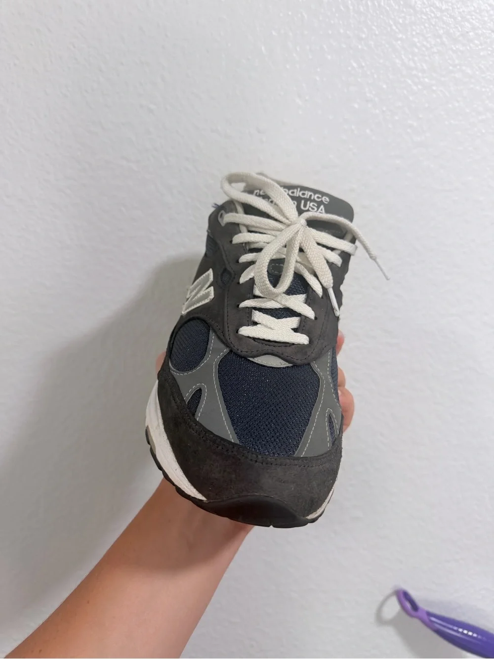 New Balance Grey and Navy Men's 993 Sneaker